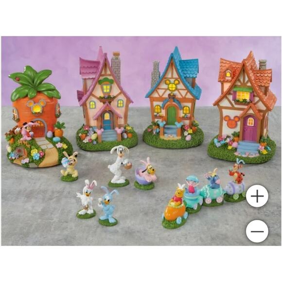 Disney Musical Light-up Easter Spring Village 13-piece Holiday Set NEW - Picture 5 of 11